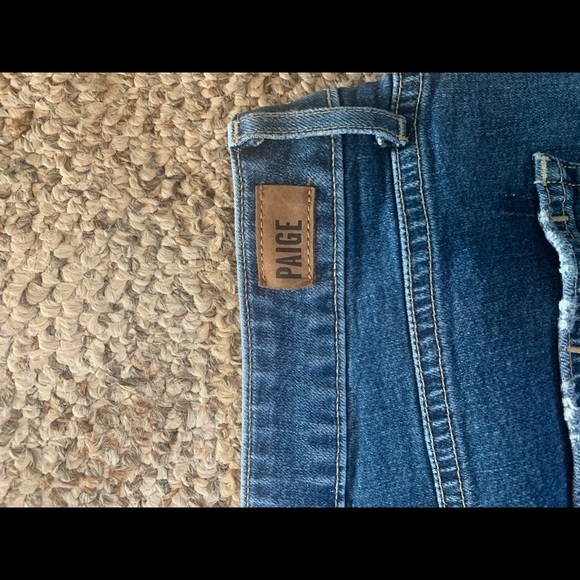 PAIGE two tone raw hem jeans - Picture 4 of 6